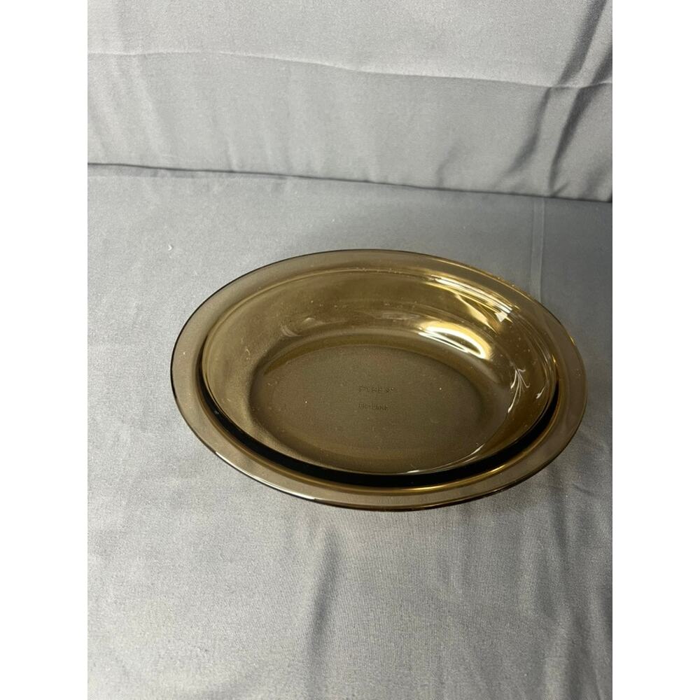 Vintage Anchor Hocking Amber Glass Pie Plate 9"